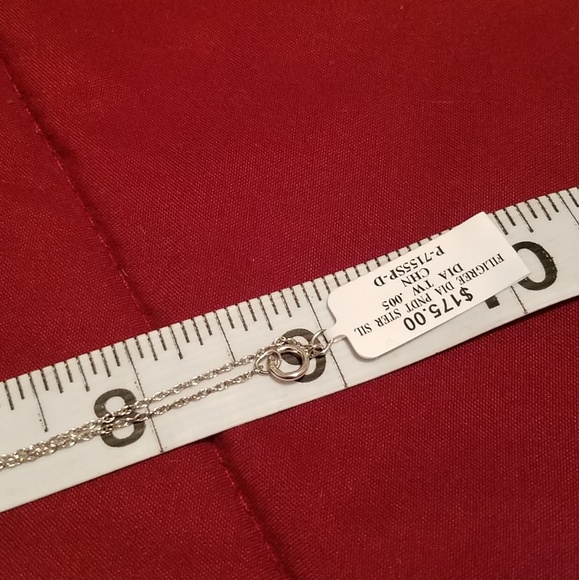 Cross diamond filigree necklace 925 SS - Picture 6 of 7